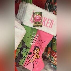 Wicked Green and Pink Stocking 20 inch NWT